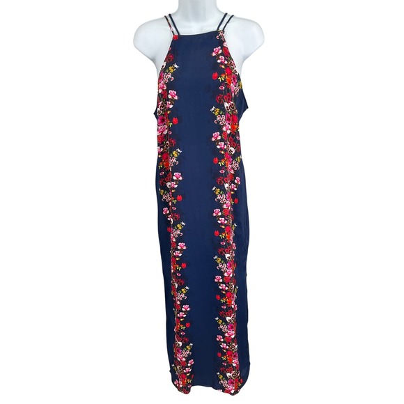 Anthropologie Dresses & Skirts - Anthropologie Maxi Dress Womens XS Navy Floral Halter Wedding Guest Spring NEW